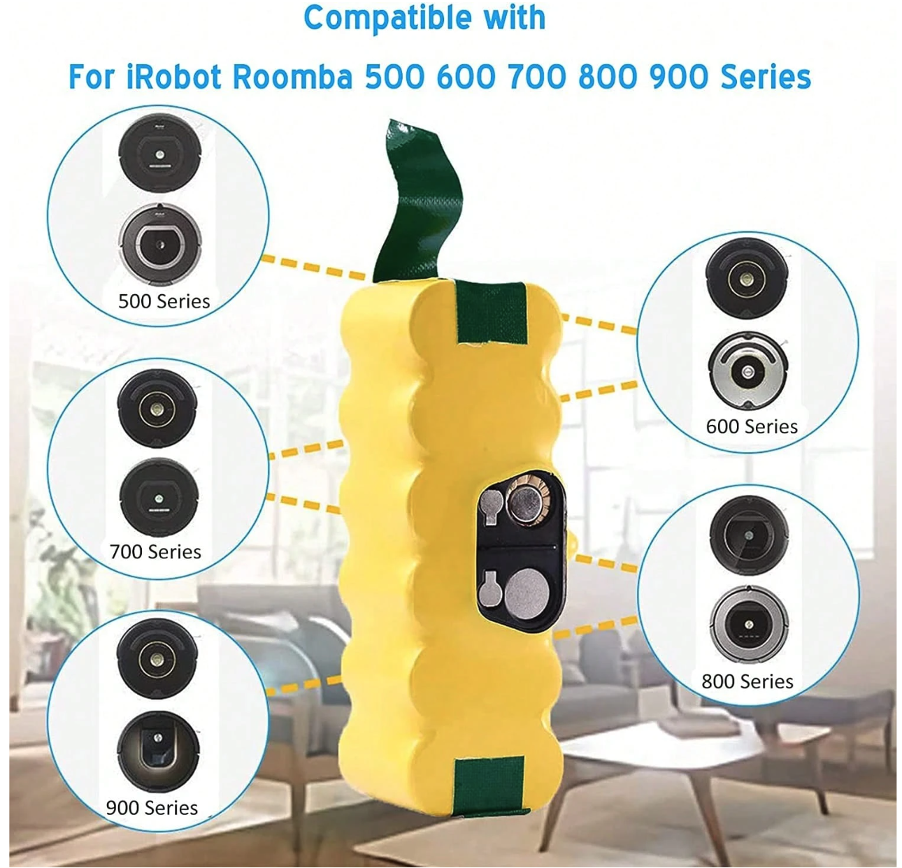 Batería Premium (Compatible con Roomba Irobot SERIE 500, 600, 700, 800 y 900): 5000mah - Imagen 6